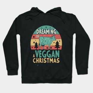 Cute Cow I'm Dreaming of a Vegan Christmas Funny Men Women Hoodie